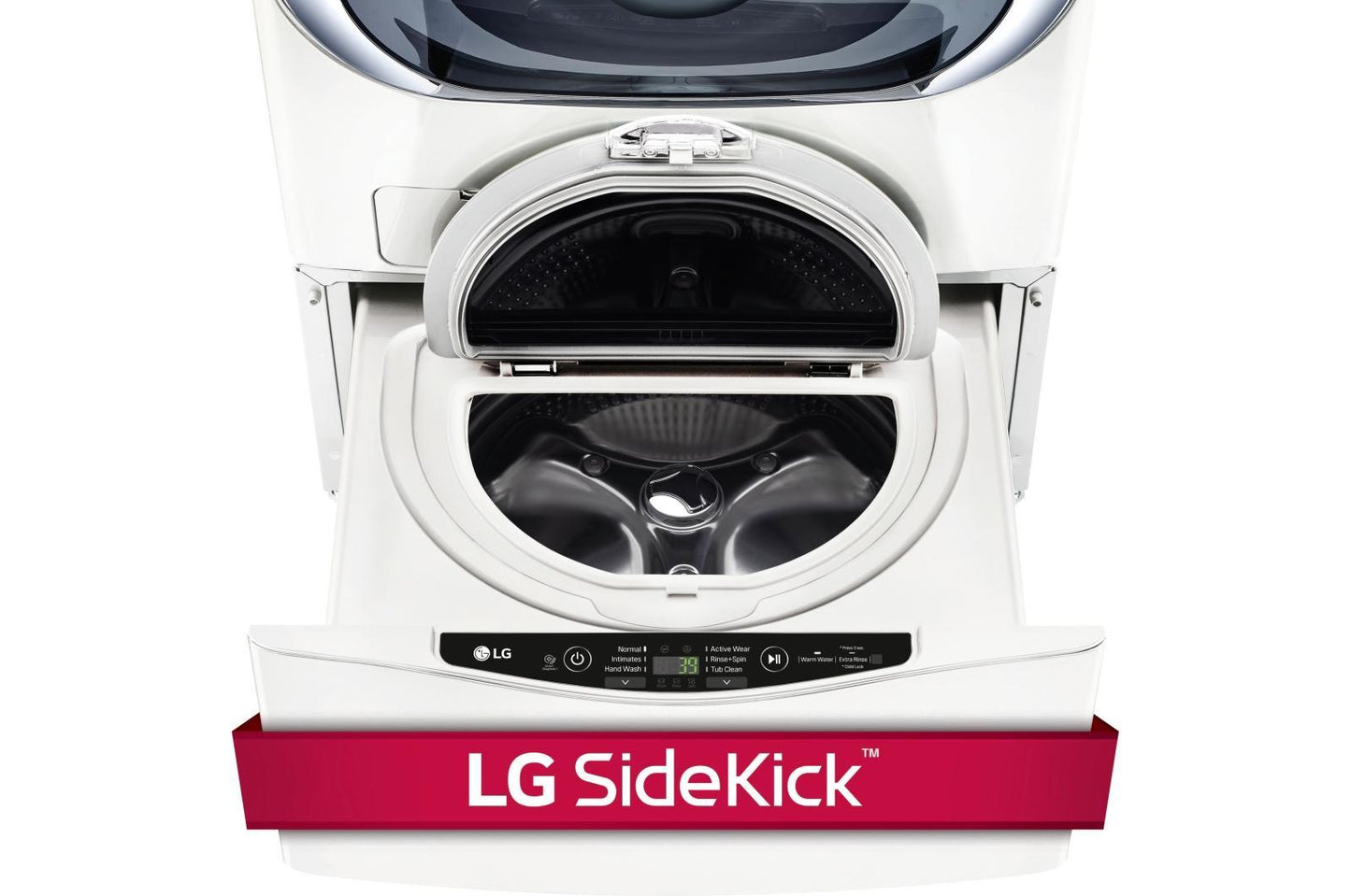 Lg WM5000HWAWD100CWDLEX5000WWDP4W 5.5 Total Capacity LG TWINWash™ Bundle with LG SideKick™ and Electric Dryer