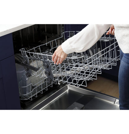 GE® Front Control with Stainless Steel Interior Dishwasher with Sanitize Cycle & Dry Boost