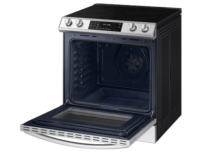 Samsung NE63BB851112 Bespoke 6.3 cu. ft. Smart Front Control Slide-In Electric Range with Air Fry & Wi-Fi in White Glass