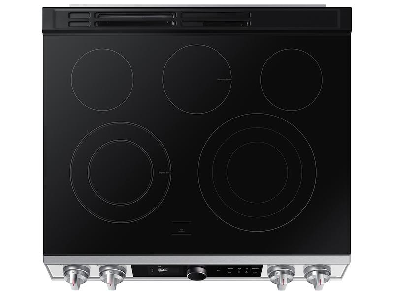 Samsung NE63BB871112 Bespoke Smart Slide-in Electric Range 6.3 cu. ft. with Smart Dial & Air Fry in White Glass