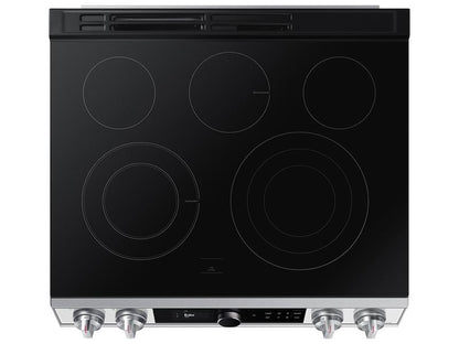 Samsung NE63BB871112 Bespoke Smart Slide-in Electric Range 6.3 cu. ft. with Smart Dial & Air Fry in White Glass
