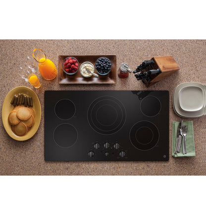 JEP5036DTBB GE® 36" Built-In Knob Control Electric Cooktop