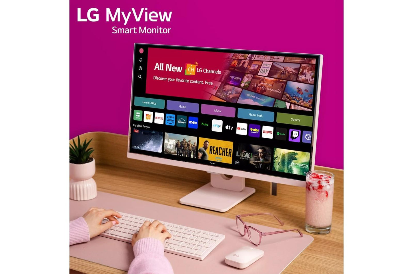 Lg 27SR5BFP 27 Inch Full HD IPS Smart Monitor with webOS Desktop Setup Including Wireless Keyboard and Mouse