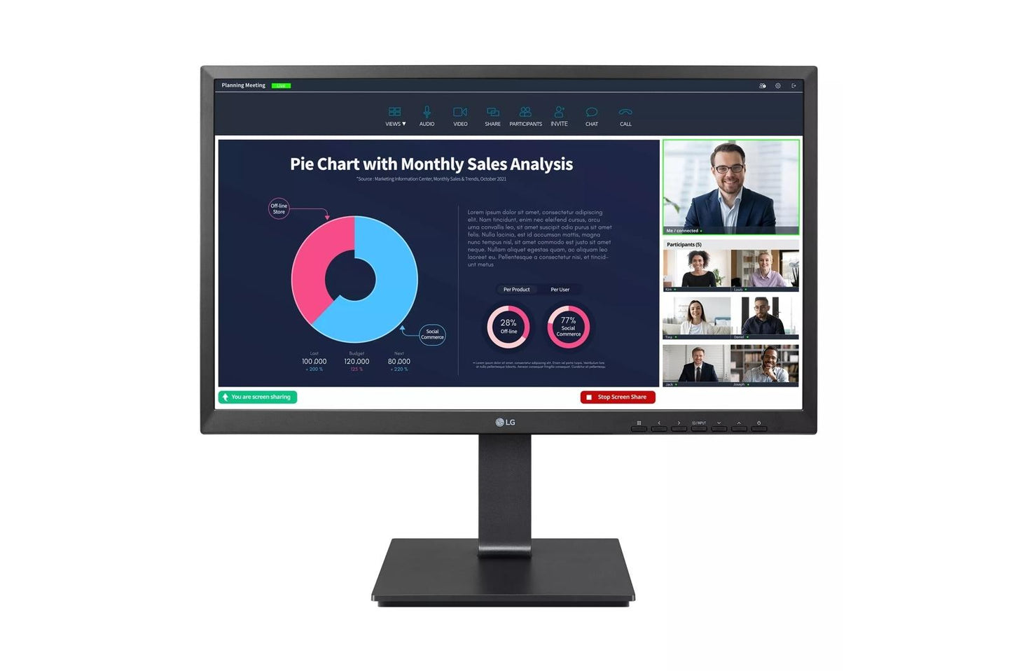 Lg 24MP750CB 24 Inch FHD IPS USB Type-C™ Monitor with Built-in Full HD Webcam & Mic