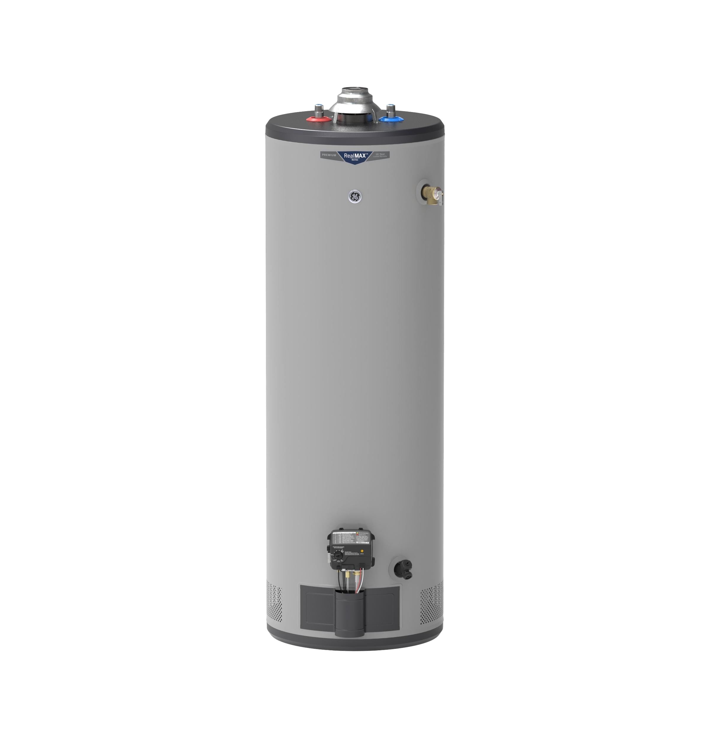 GE RealMAX Premium 40-Gallon Tall Natural Gas Atmospheric Water Heater