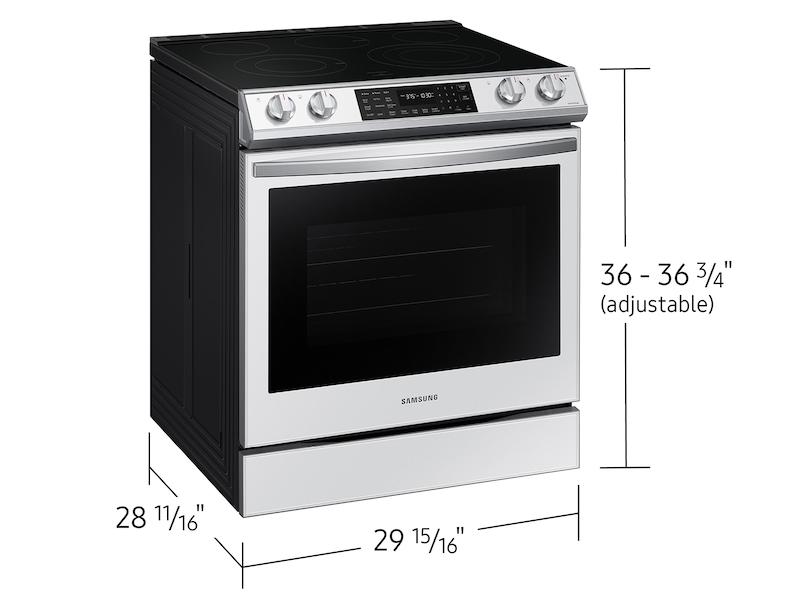 Samsung NE63BB851112 Bespoke 6.3 cu. ft. Smart Front Control Slide-In Electric Range with Air Fry & Wi-Fi in White Glass