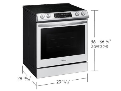 Samsung NE63BB851112 Bespoke 6.3 cu. ft. Smart Front Control Slide-In Electric Range with Air Fry & Wi-Fi in White Glass