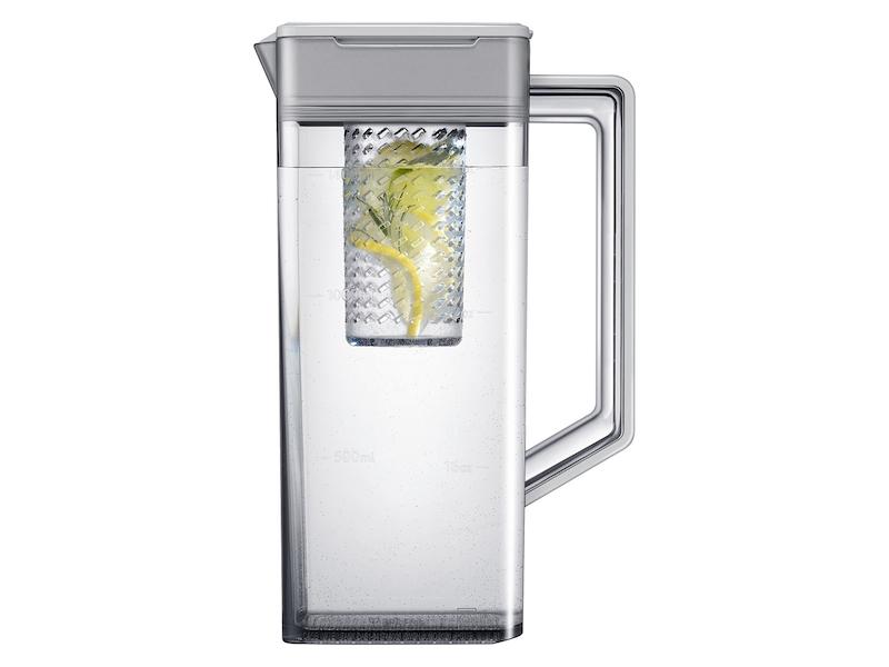 Samsung RF24BB620012 Bespoke 3-Door French Door Refrigerator 24 cu. ft. in White Glass with AutoFill Water Pitcher