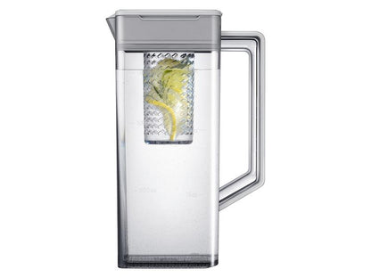 Samsung RF24BB620012 Bespoke 3-Door French Door Refrigerator 24 cu. ft. in White Glass with AutoFill Water Pitcher