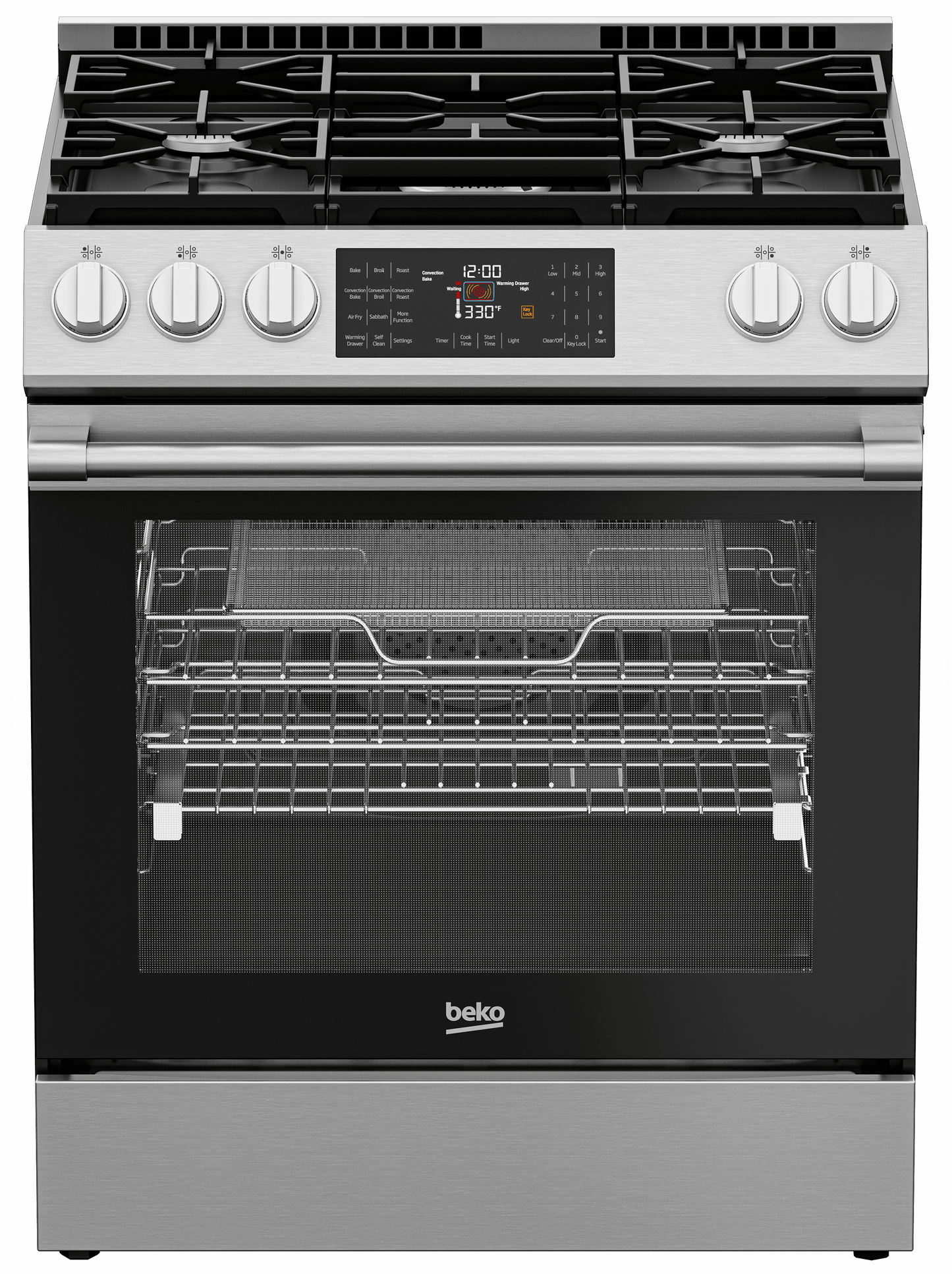 Beko SLGR30524SS 30" Slide-In Range