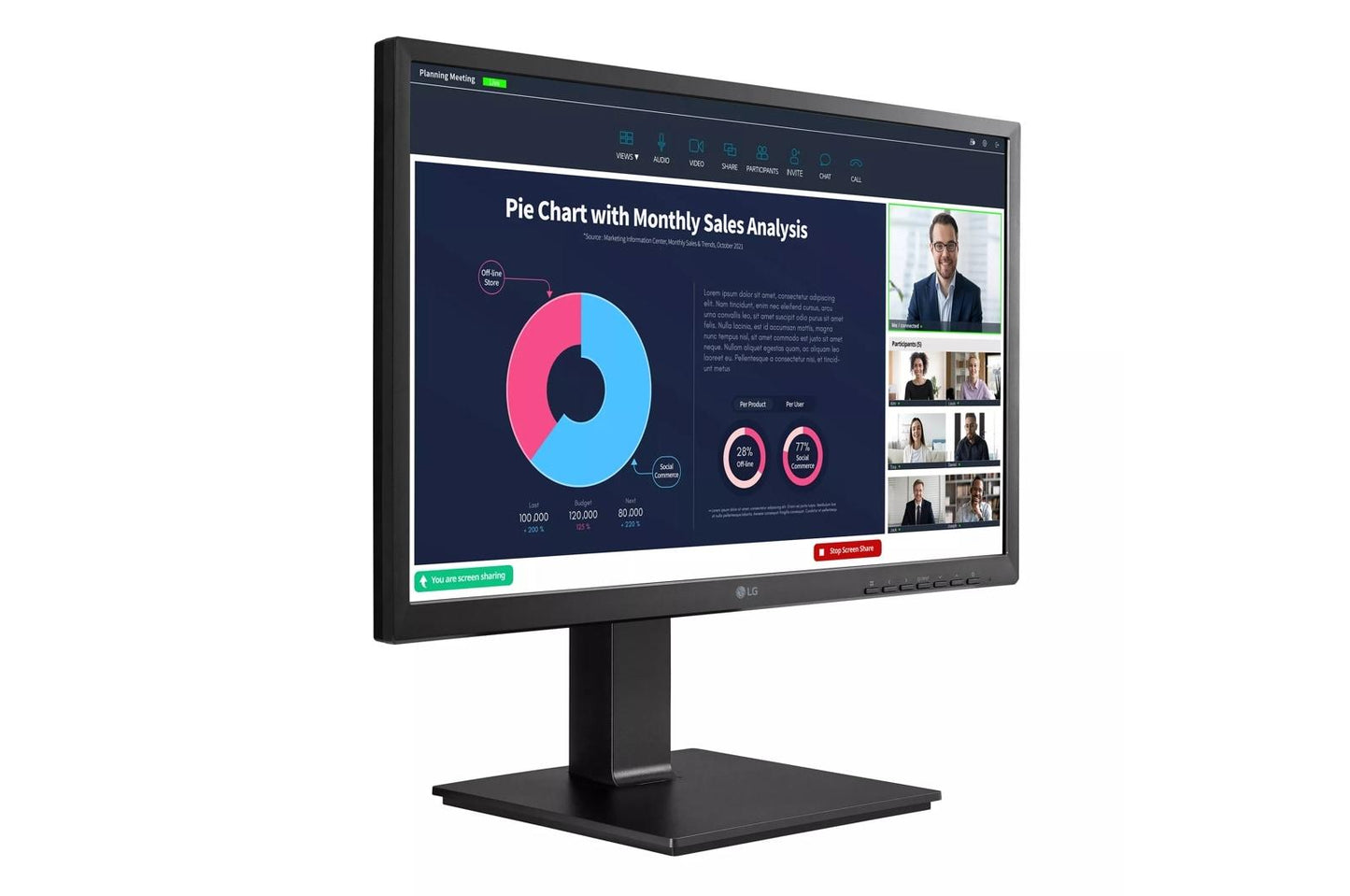 Lg 24MP750CB 24 Inch FHD IPS USB Type-C™ Monitor with Built-in Full HD Webcam & Mic