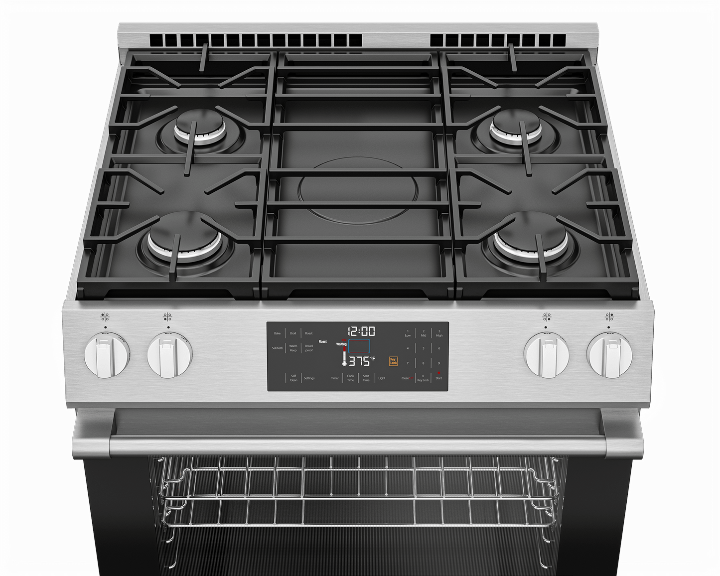 Beko SLGR30423SS 30" Slide-In Range