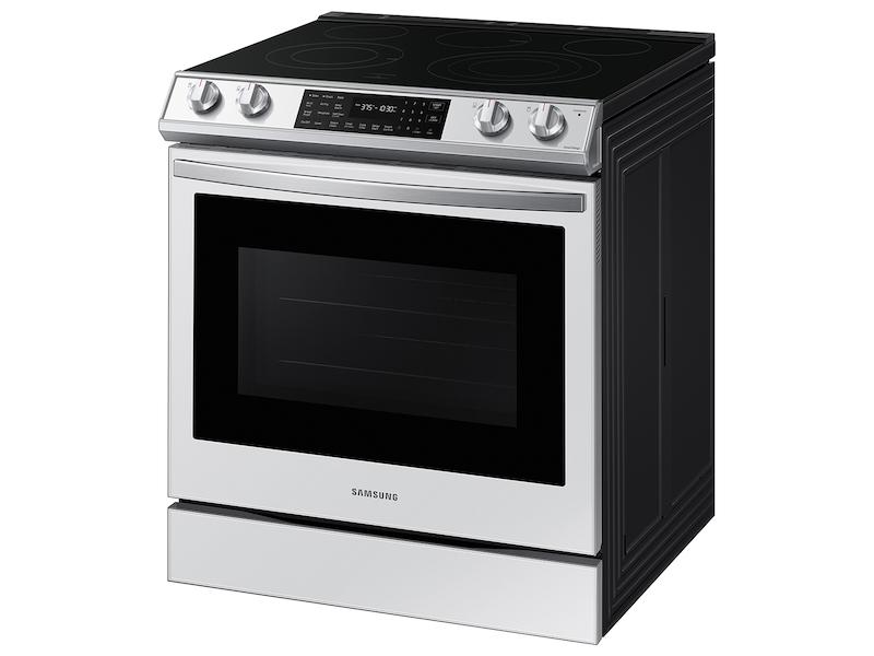 Samsung NE63BB851112 Bespoke 6.3 cu. ft. Smart Front Control Slide-In Electric Range with Air Fry & Wi-Fi in White Glass
