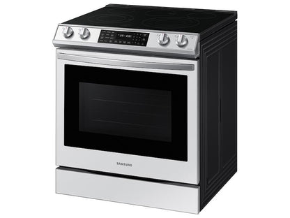 Samsung NE63BB851112 Bespoke 6.3 cu. ft. Smart Front Control Slide-In Electric Range with Air Fry & Wi-Fi in White Glass