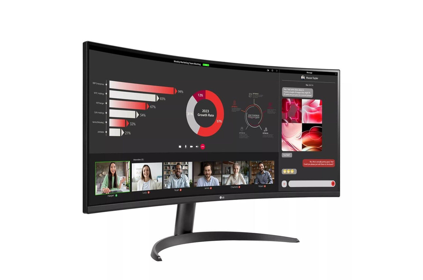 Lg 34WR50QCB 34 Inch Curved UltraWide™ WQHD 1440P HDR 10 100Hz Monitor with AMD FreeSync™ - 34WR50QC-B