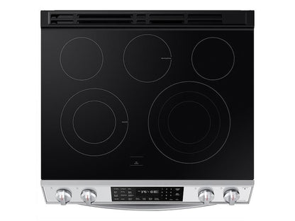 Samsung NE63BB851112 Bespoke 6.3 cu. ft. Smart Front Control Slide-In Electric Range with Air Fry & Wi-Fi in White Glass
