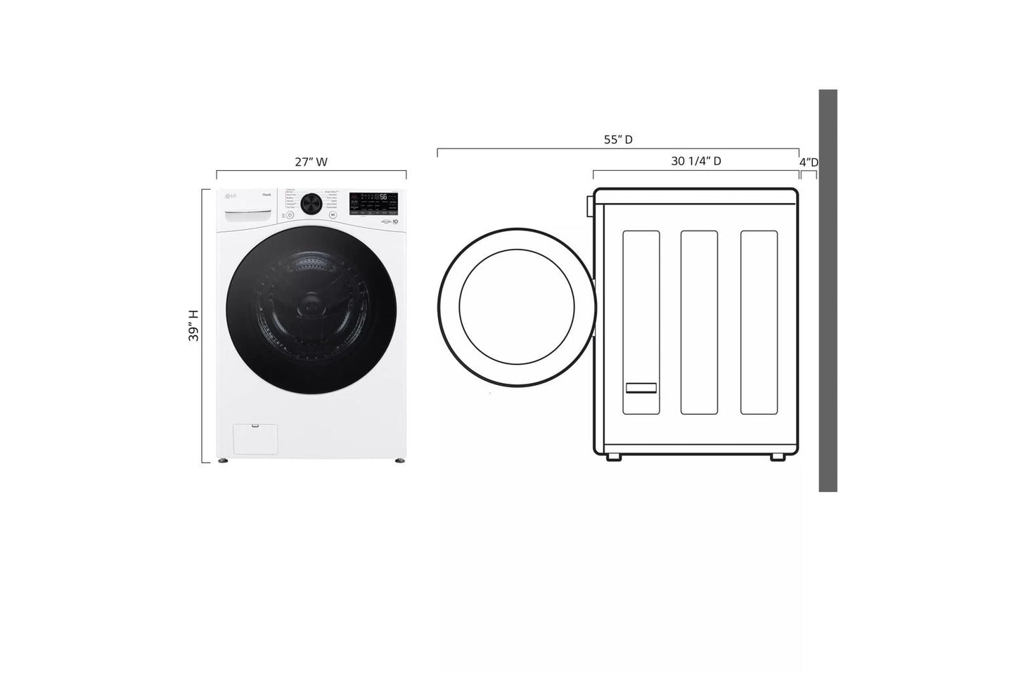 Lg WM4080HWA 4.5 cu. ft. Ultra Large Capacity Smart Front Load ENERGY STAR Washer with TurboWash® 360(degree) and AI DD®