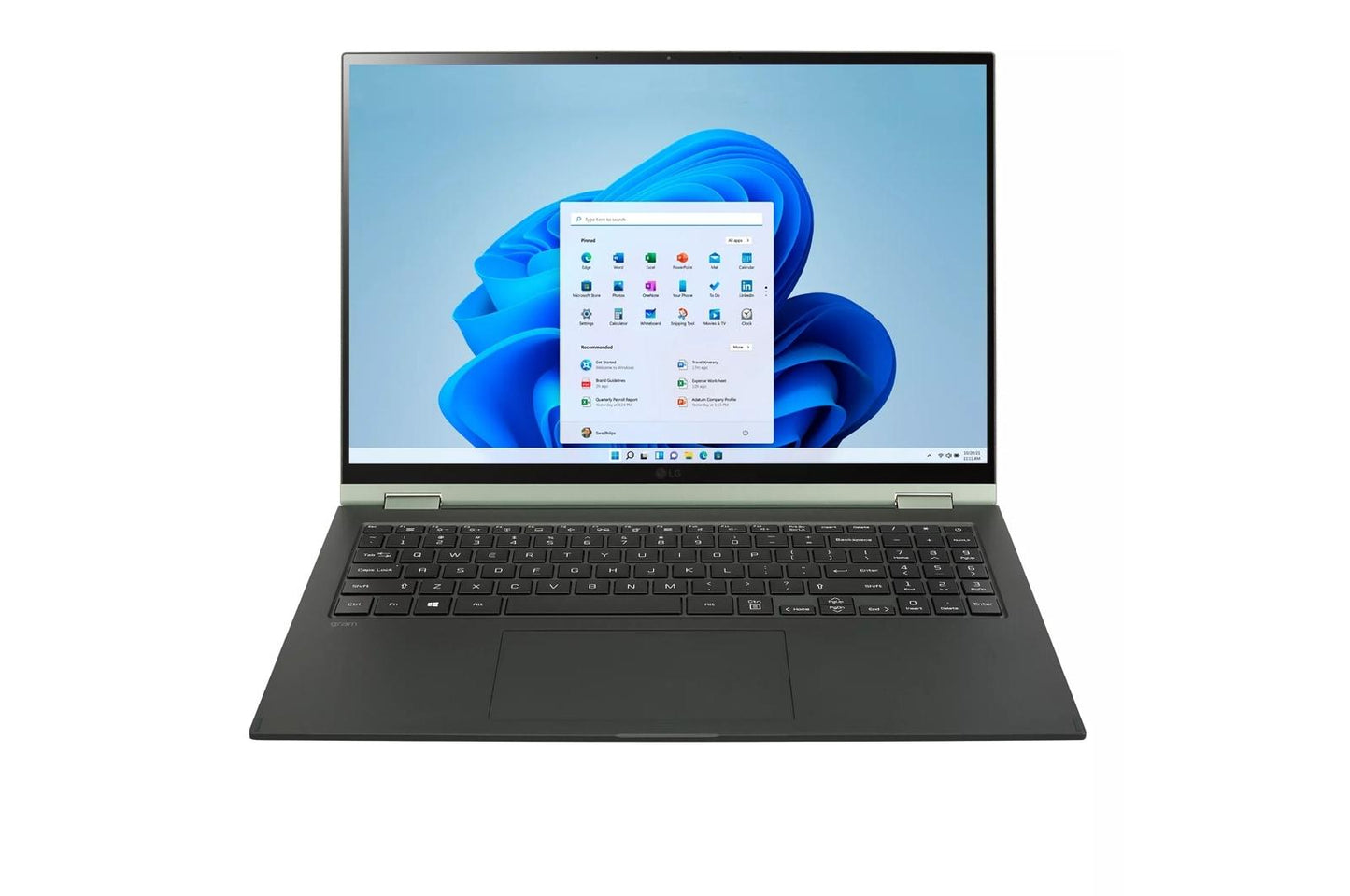 16T90QKADG9U1 LG gram 16 Inch 2-in-1 Lightweight Laptop, Intel® 12th Gen Core® i7-1260P Processor, Windows 11 Home, 32GB RAM, 2TB (1TB x 2) SSD, Green