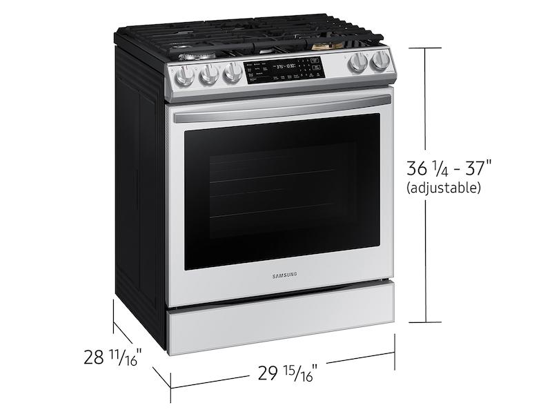 Samsung NX60BB851112 Bespoke 6.0 cu. ft. Smart Front Control Slide-In Gas Range with Air Fry & Wi-Fi in White Glass
