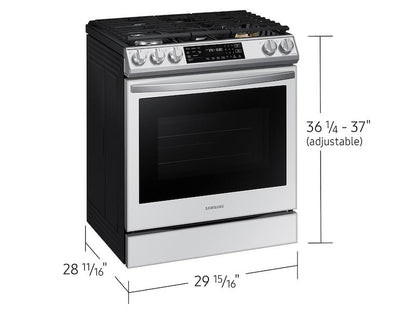 Samsung NX60BB851112 Bespoke 6.0 cu. ft. Smart Front Control Slide-In Gas Range with Air Fry & Wi-Fi in White Glass