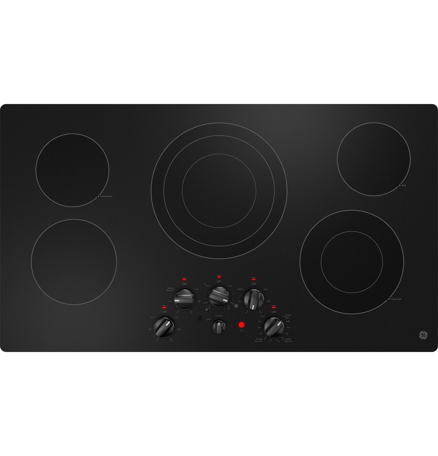 JEP5036DTBB GE® 36" Built-In Knob Control Electric Cooktop