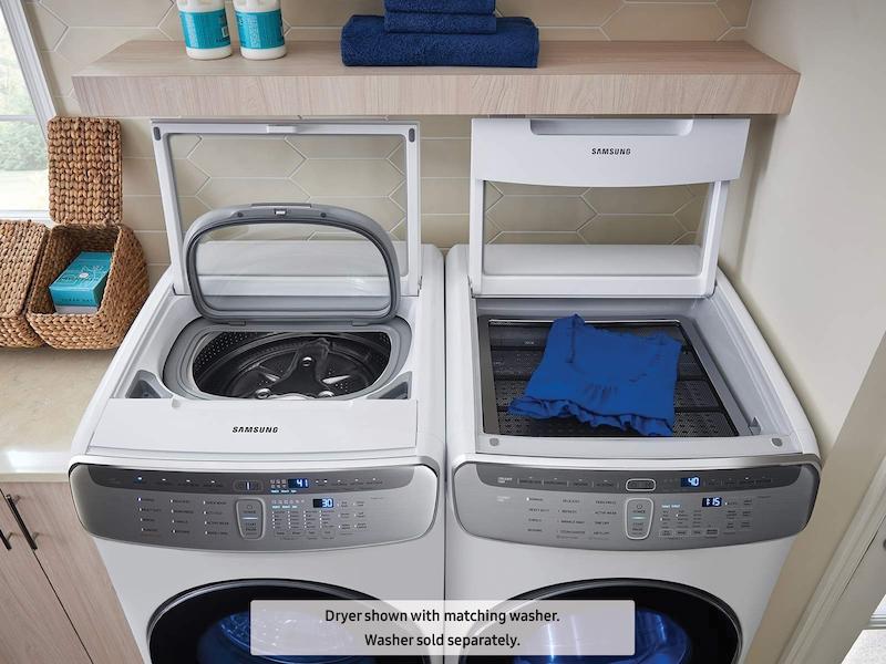 Samsung DVE60M9900W 7.5 cu. ft. Smart Electric Dryer with FlexDry™ in White