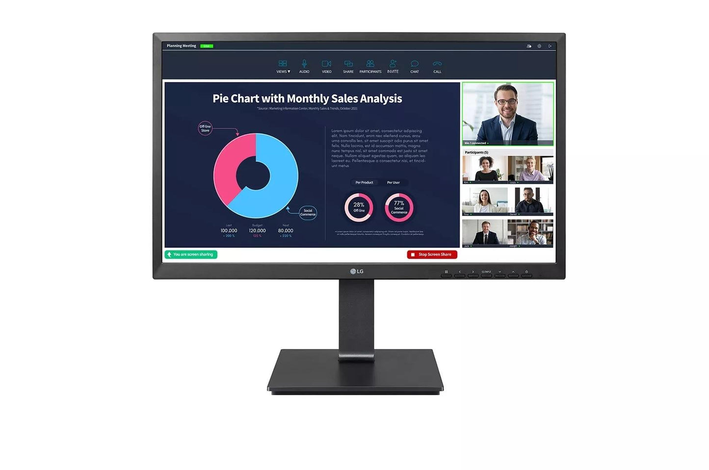 Lg 24MP750CB 24 Inch FHD IPS USB Type-C™ Monitor with Built-in Full HD Webcam & Mic