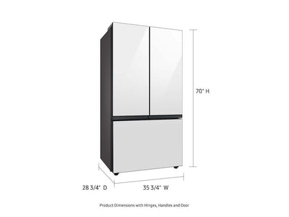 Samsung RF24BB620012 Bespoke 3-Door French Door Refrigerator 24 cu. ft. in White Glass with AutoFill Water Pitcher