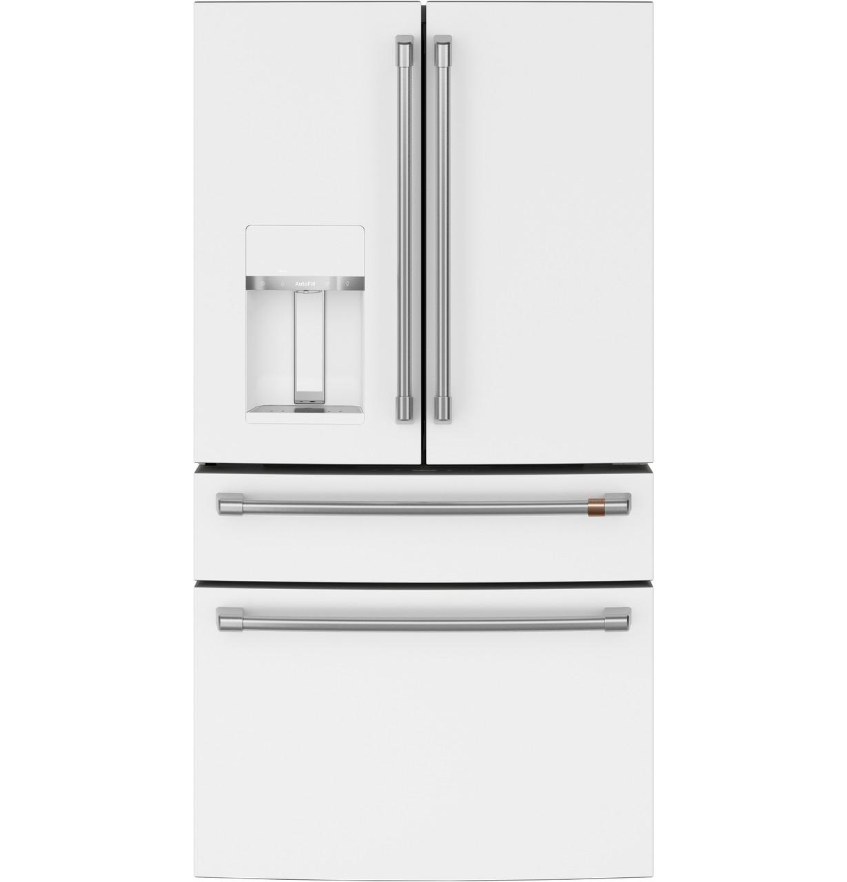 Cafe CXE22DP4PW2 Caf(eback)™ ENERGY STAR® 22.3 Cu. Ft. Smart Counter-Depth 4-Door French-Door Refrigerator