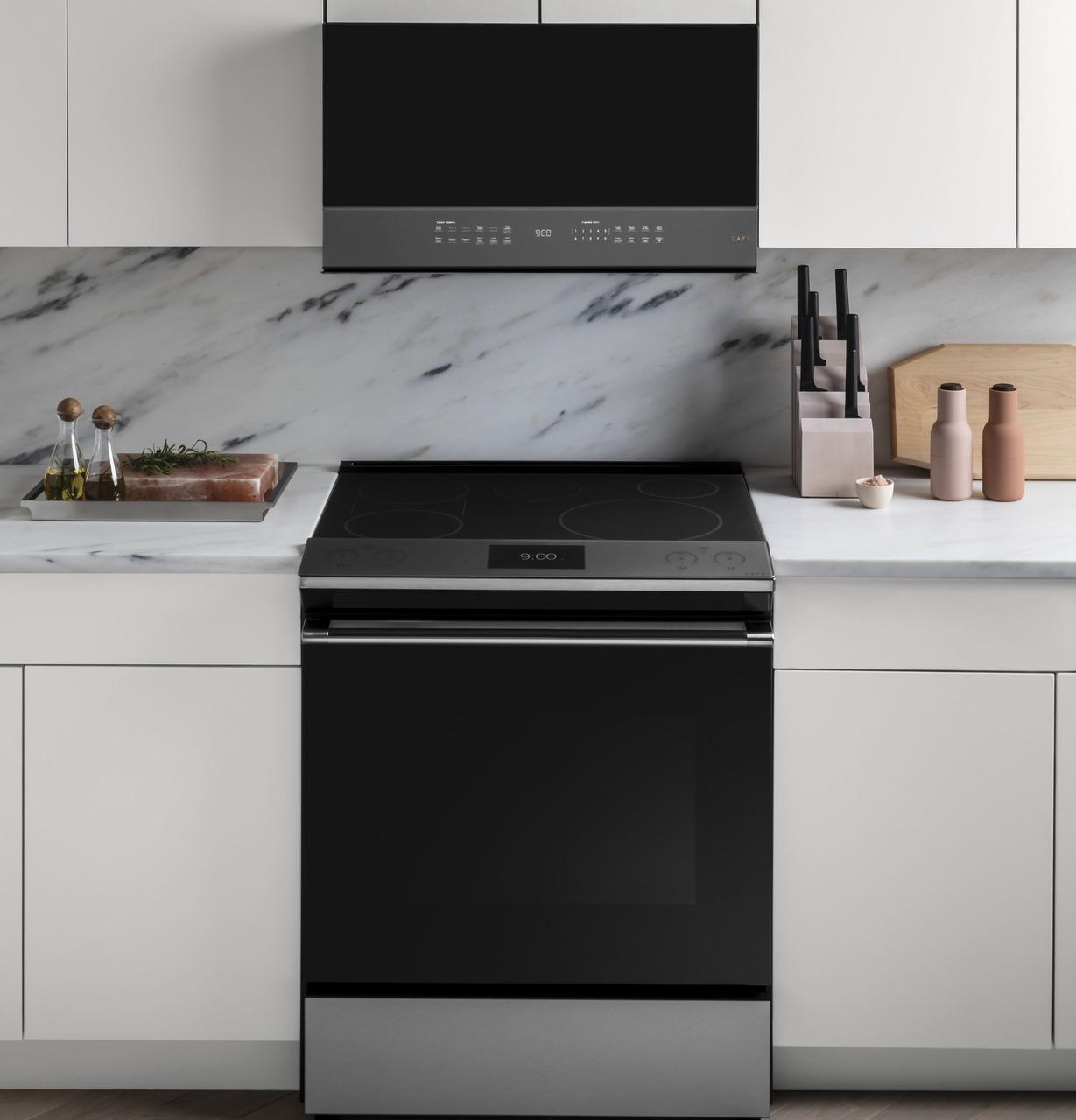Cafe CVM721M2NS5 CAF(EBACK)™ 2.1 Cu. Ft. Smart Over-the-Range Microwave Oven in Platinum Glass