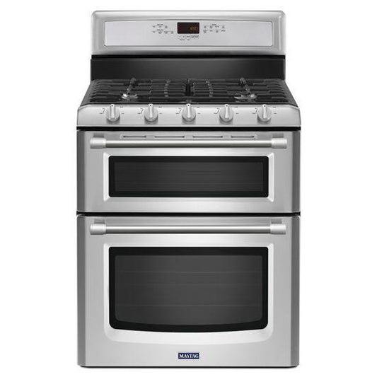 MGT8720DS Maytag® 30-inch Wide Double Oven Gas Range with Power™ Burner - 6.0 cu. ft. - Stainless Steel