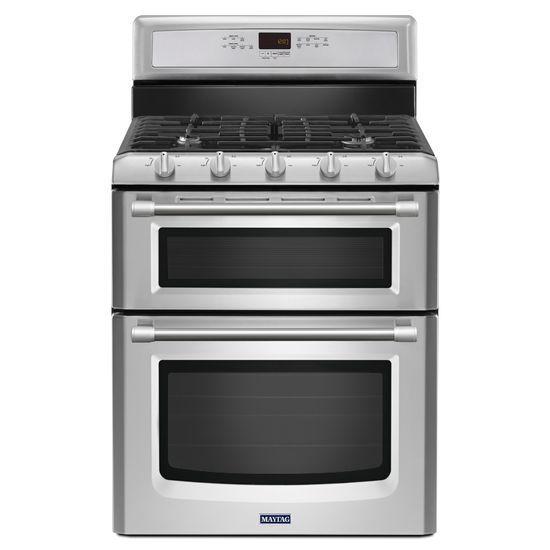 Maytag® 30-inch Wide Double Oven Gas Range with Power™ Burner - 6.0 cu. ft. - Stainless Steel