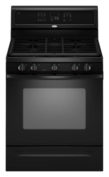 Whirlpool GFG461LVB 30-inch Self-Cleaning Freestanding Gas Range with TimeSavor™ Plus true convection cooking system