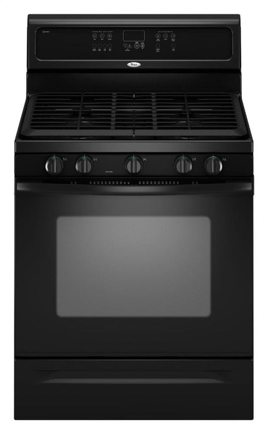 Whirlpool GFG461LVB 30-inch Self-Cleaning Freestanding Gas Range with TimeSavor™ Plus true convection cooking system