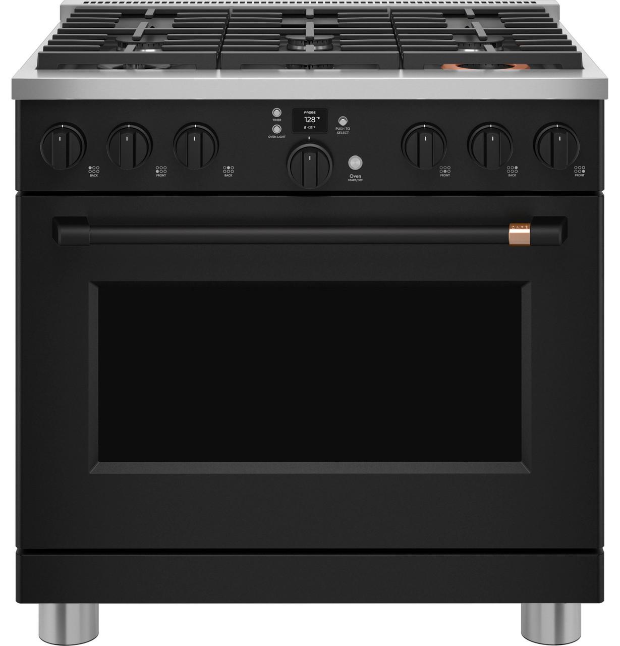 Cafe Caf(eback)™ 36" Smart All-Gas Commercial-Style Range with 6 Burners (Natural Gas)