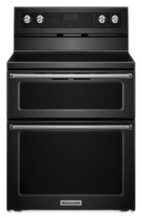 Kitchenaid KFED500EBL 30-Inch 5 Burner Electric Double Oven Convection Range - Black