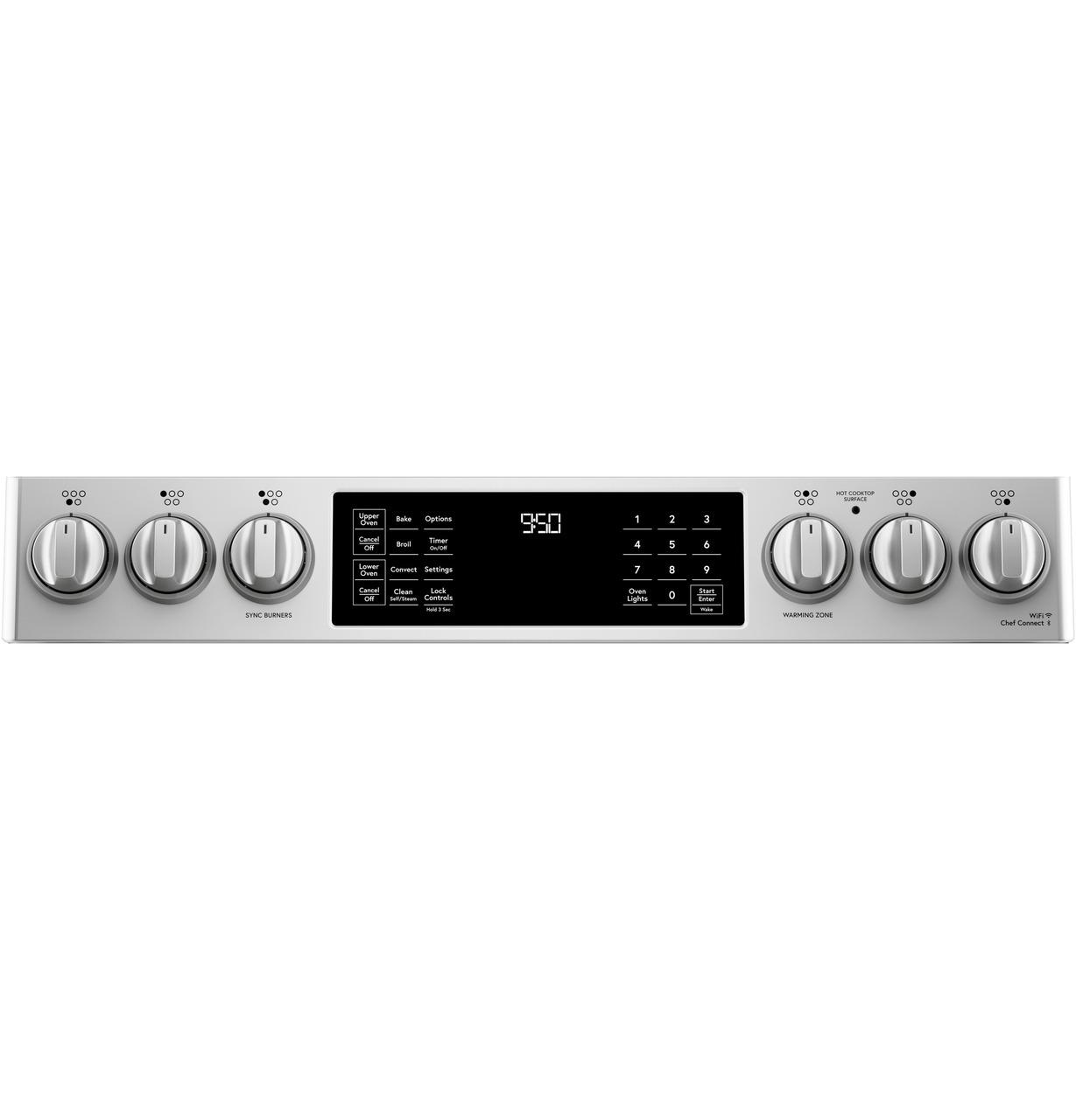 Cafe CHS950P2MS1 CAF(EBACK)™ 30" Smart Slide-In, Front-Control, Induction and Convection Double-Oven Range