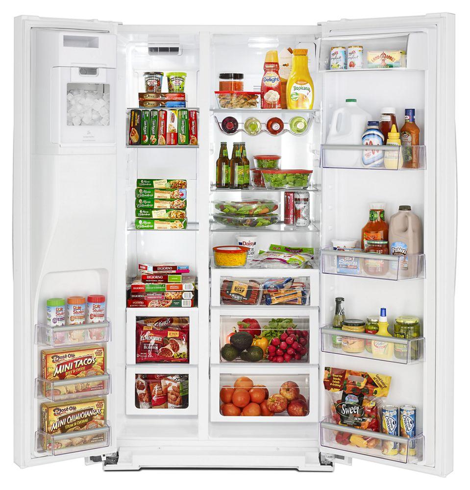 Whirlpool 36-inch Wide Side-by-Side Counter Depth Refrigerator with StoreRight Dual Cooling System - 20 cu. ft.