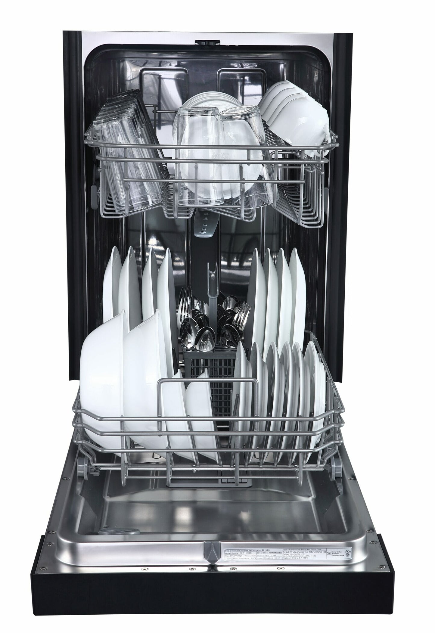 Danby 18" Wide Built-in Dishwasher in Black