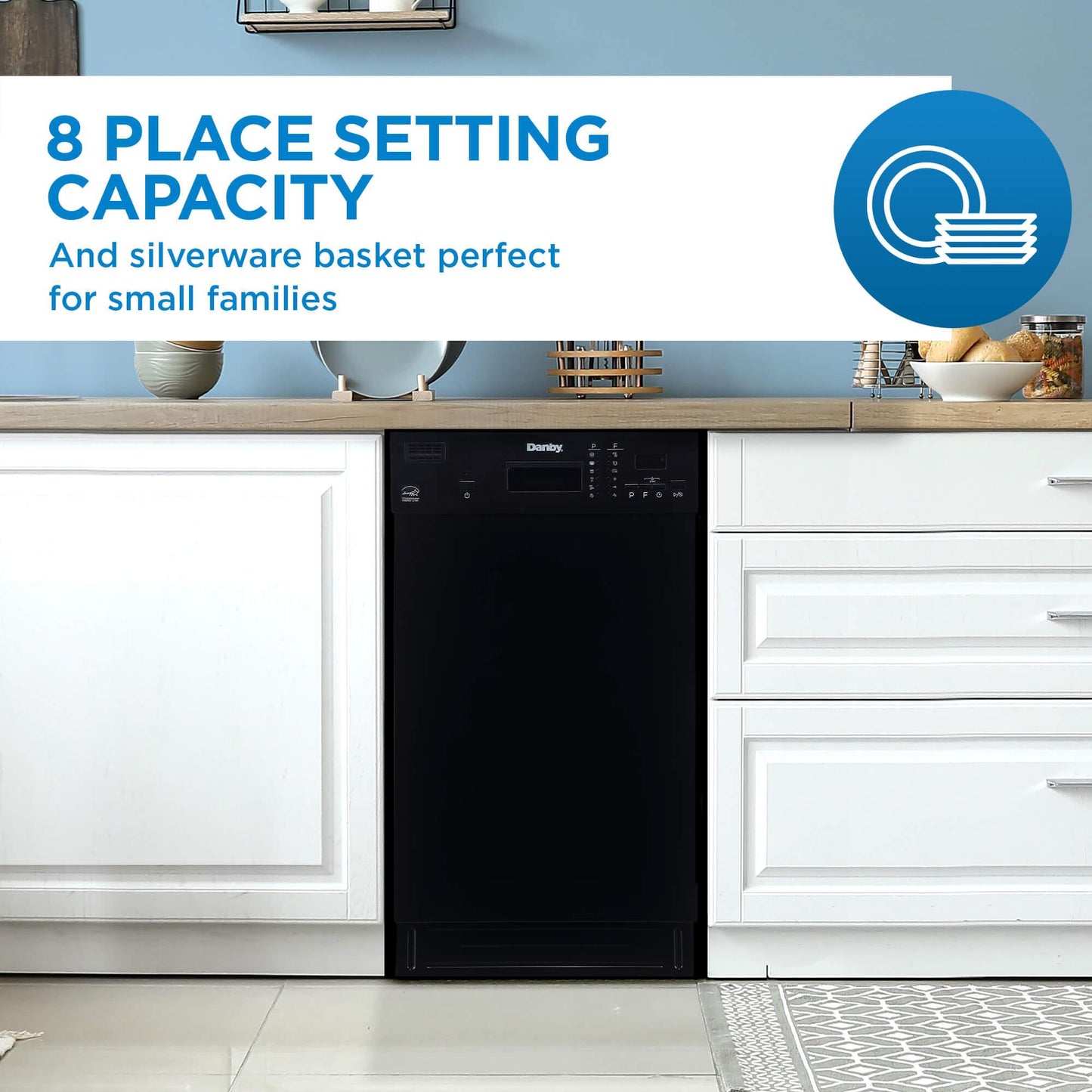 Danby 18" Wide Built-in Dishwasher in Black