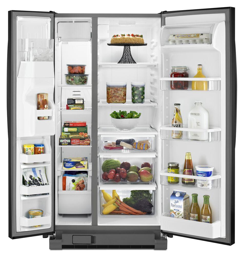 Whirlpool WRS342FIAB 33-inch Wide Side-by-Side Refrigerator with Water Dispenser - 21 cu. ft.