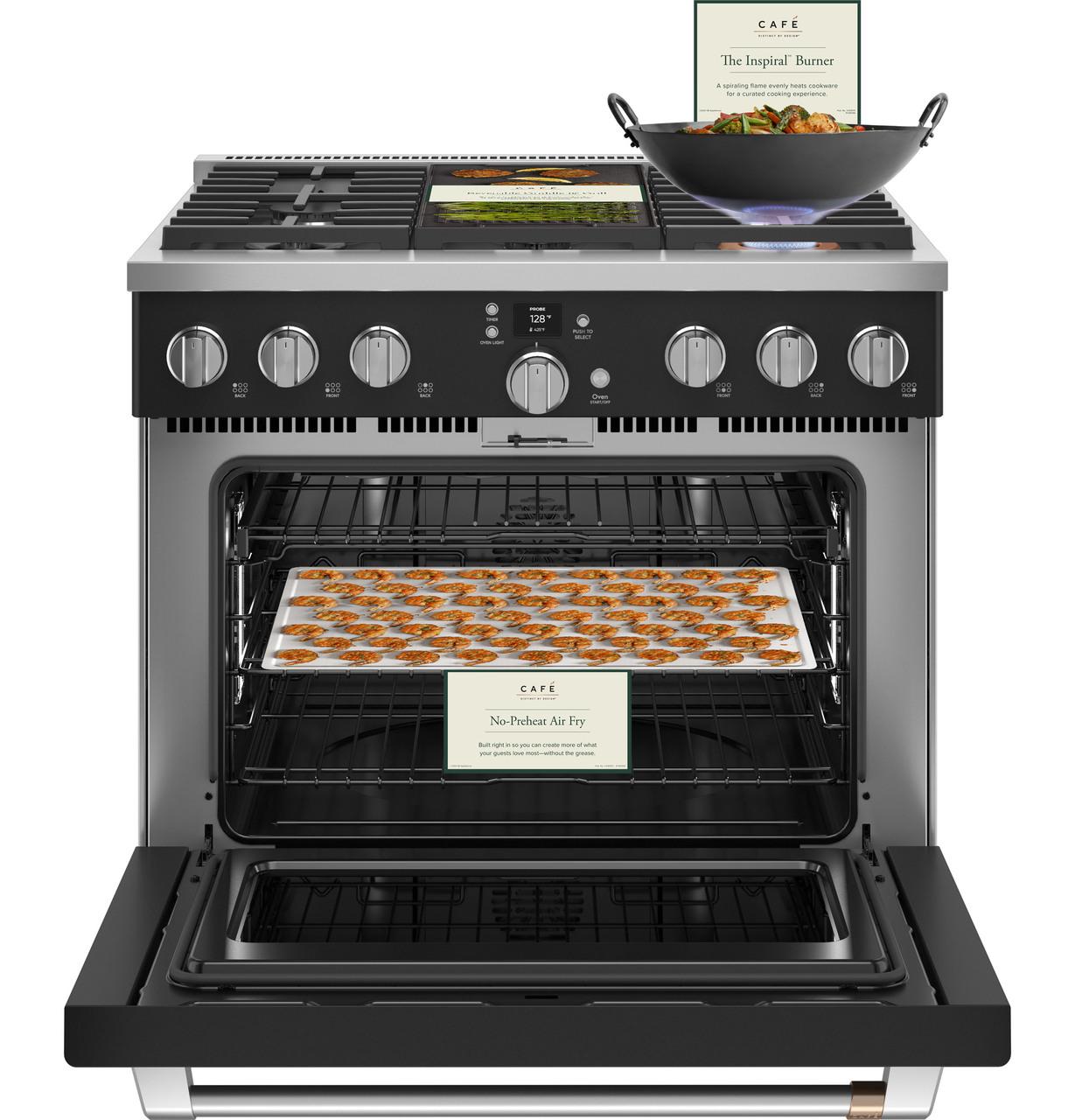 Cafe Caf(eback)™ 36" Smart Dual-Fuel Commercial-Style Range with 6 Burners (Natural Gas)