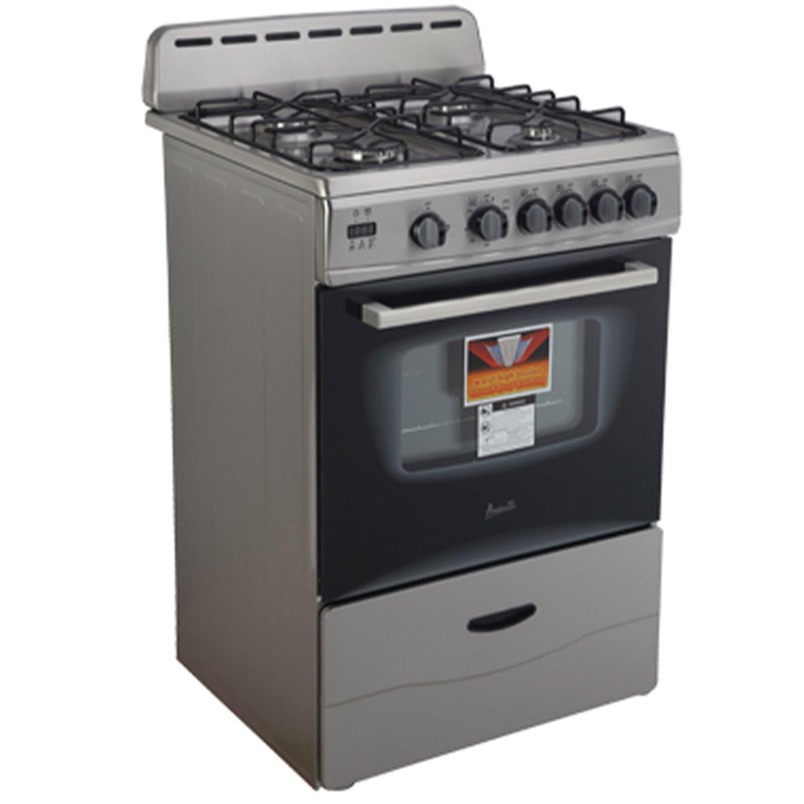 Avanti 24" Compact Gas Range Oven - Black / 2.6 cu. ft.