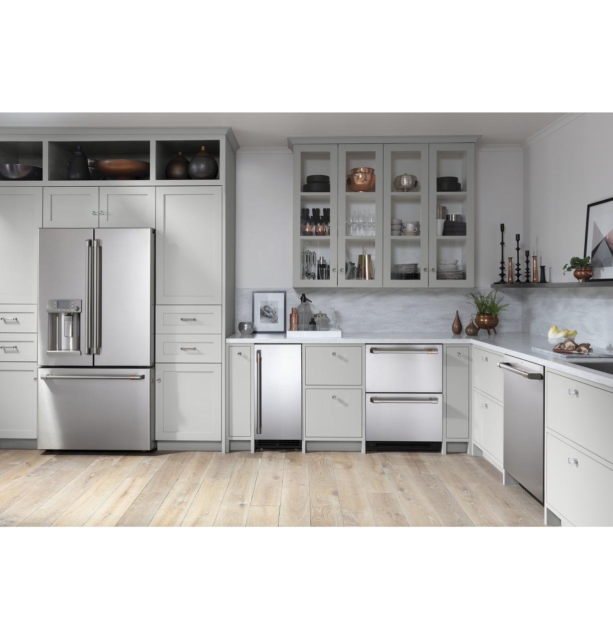 Cafe CYE22UP2MS1 CAF(EBACK)™ ENERGY STAR® 22.1 Cu. Ft. Smart Counter-Depth French-Door Refrigerator with Keurig® K-Cup® Brewing System