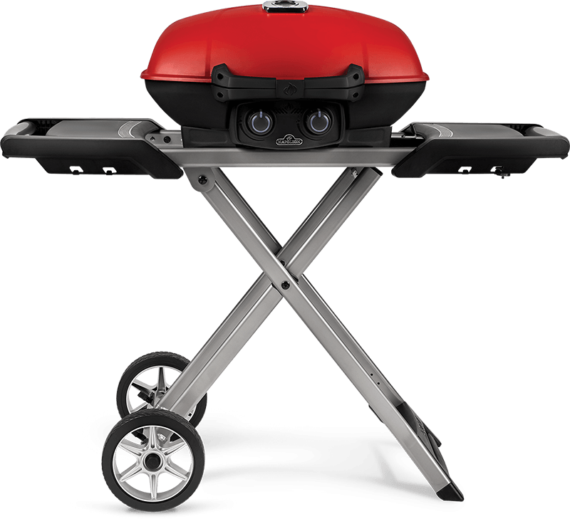 Napoleon Bbq TravelQ 285X with Scissor Cart and Griddle , Propane, Red
