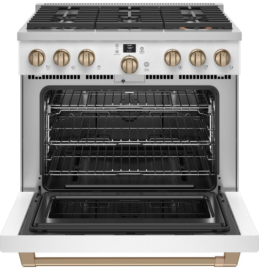 Cafe CGY366P4TW2 CAF(EBACK)™ 36" Smart All-Gas Commercial-Style Range with 6 Burners (Natural Gas)