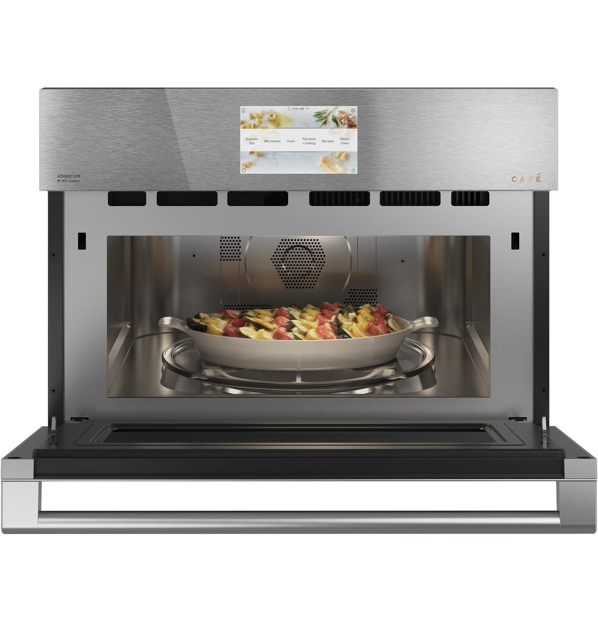 Cafe CSB912M2NS5 CAF(EBACK)™ 27" Smart Five in One Oven with 120V Advantium® Technology in Platinum Glass