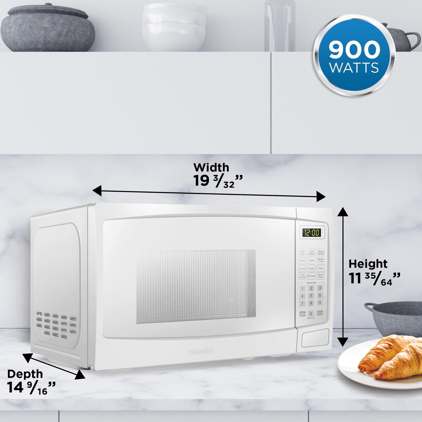 Danby 0.9 cu. ft. Countertop Microwave in White