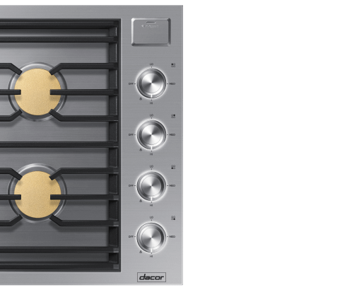 Dacor DTG30M954FS 30" Gas Cooktop, Silver Stainless Steel, Natural Gas