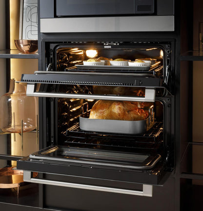 Cafe CTS92DM2NS5 CAF(EBACK)™ 30" Duo Smart Single Wall Oven in Platinum Glass